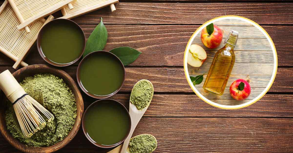 Mặt nạ trà xanh và giấm táo