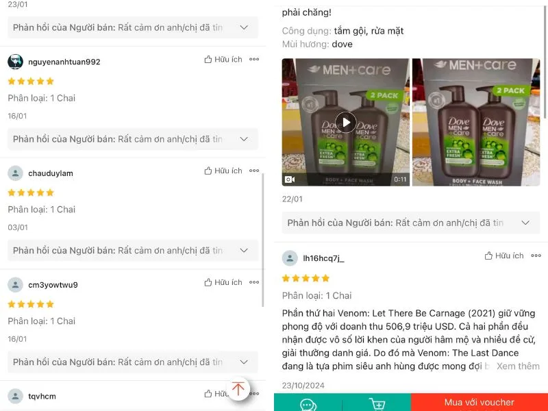 Review Sữa tắm nam Dove Men Care Extra Fresh