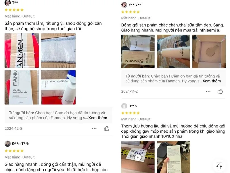 Review Sữa tắm nam Fanmen