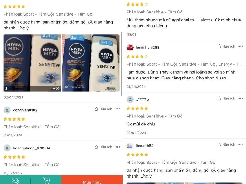 Review Sữa tắm Nivea Men Sensitive