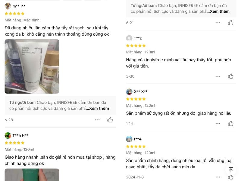 Đánh giá từ người dùng Innisfree Forest For Men