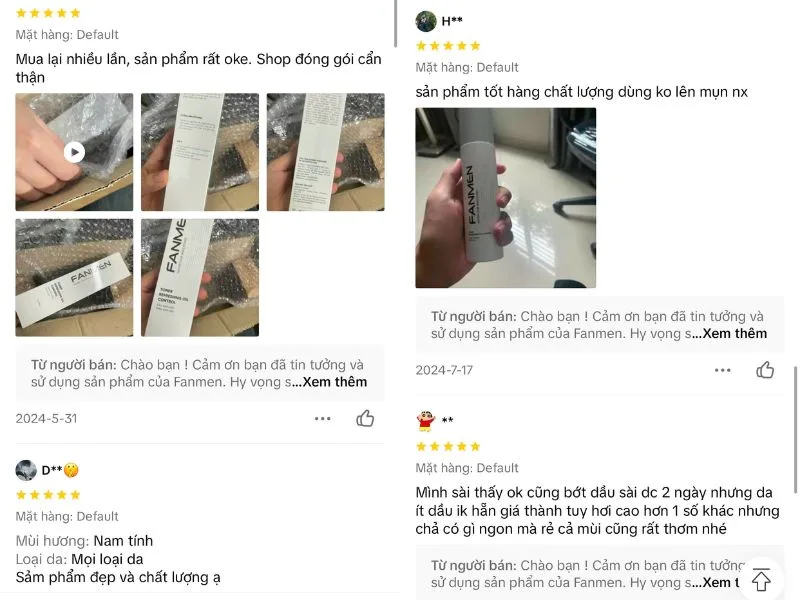 Đánh giá khách hàng về toner Fanmen